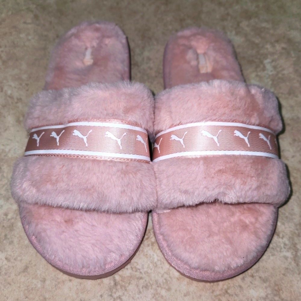 Puma Fluff Pink Women Fur Slides